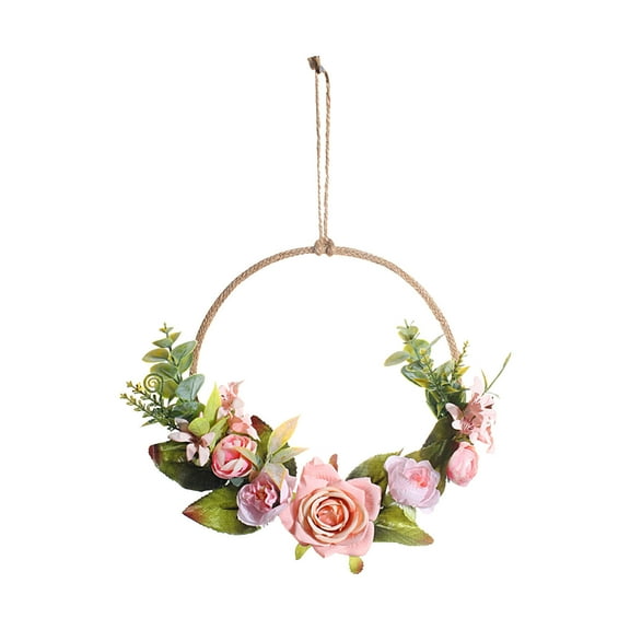 Simulation Rose Wreath Fake Flowers Door Wall Hanging Wedding Home Living Room Bedroom Decoration Ornament