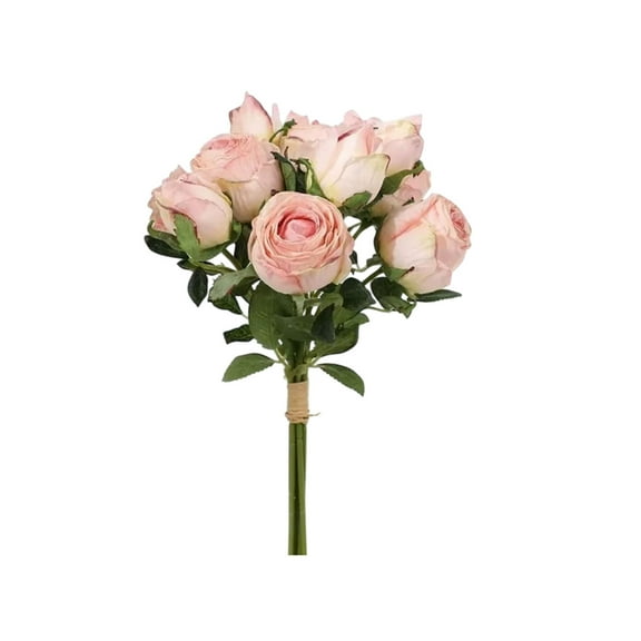 Simulation Roses Flowers Vintage Burnt Rose 15" Realistic Silk Roses Bouquet with Long Stem for Wedding Party Floral Centerpieces Decoration
