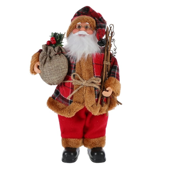 Simulation Santa Claus Doll 1pc Christmas Adoring Standing Santa Claus Doll Decor Xmas Party Photo Props
