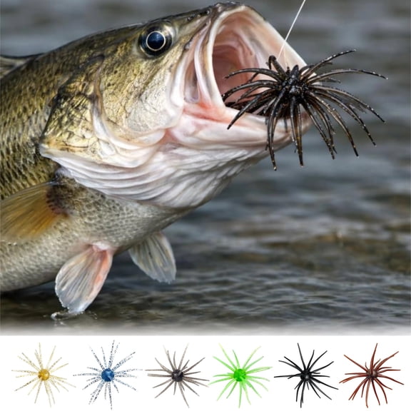 Simulation Sea Urchin Bait, Thickened TPR Soft Bait, Super Durable for Heavy Use in Rough Water Areas (Dark Green)