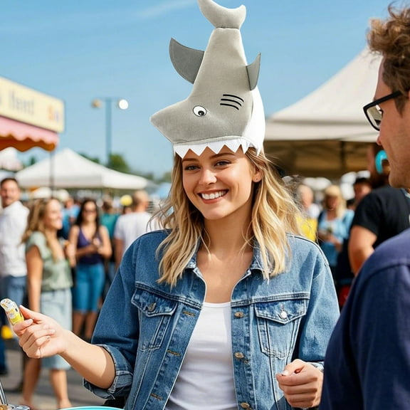 BAOPAI Simulation Shark Head Cover for Costume Parties, Photo Props and Performance, Fun and Fierce Design, Soft Plush Material for Comfortable Wear