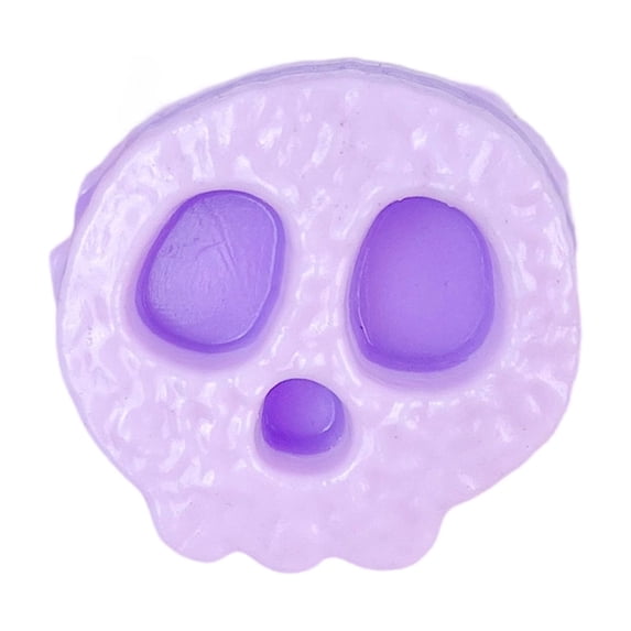 Simulation Skull Shape Squishy for Adults Soft TPR Sensory Gadget Blue Pink Purple and Yellow Realistic Desktop Accessory Pressure Relief Tool 1 Pack