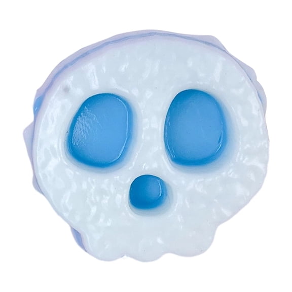 Simulation Skull Shape Squishy for Adults Soft TPR Sensory Gadget Blue Pink Purple and Yellow Realistic Desktop Accessory Pressure Relief Tool 1 Pack