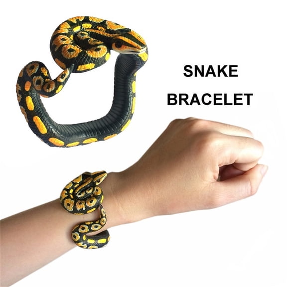 Simulation Snake Bracelets Snake Wristbands Prank Toys Scary Mischievous Party Supplies for S Teens With Adjustable Size And Realistic Appearance (Blood Python)