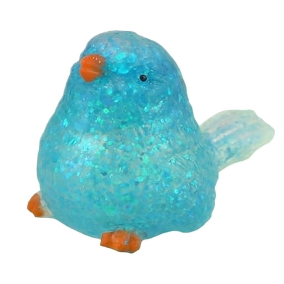 Simulation Sparrow Bird Squishy for Adults Soft TPR Sensory Gadget Blue Green Pink and Purple Realistic Animal Office Desk Accessory Pressure Relief Tool 1 Pack