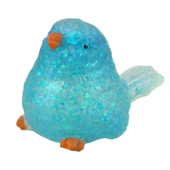 Simulation Sparrow Bird Squishy for Adults Soft TPR Sensory Gadget Blue Green Pink and Purple Realistic Animal Office Desk Accessory Pressure Relief Tool 1 Pack