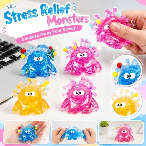 Simulation Sphere Shape Squishy Fidget Toys for Adults Soft Rubber Sensory Gadget Classic Random Tone Office Desk Accessory Pressure Relief Tool 1 Pack