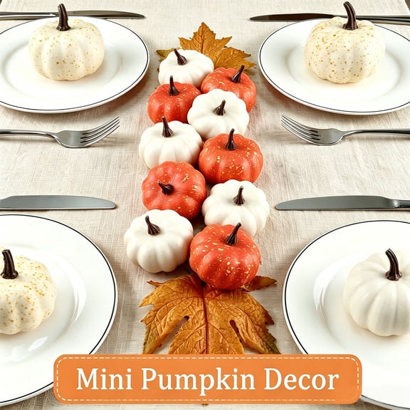 Simulation Squash Decor, 4-Pack 4 Inch White Models for DIY Holiday Wreath Crafting, bldnkj