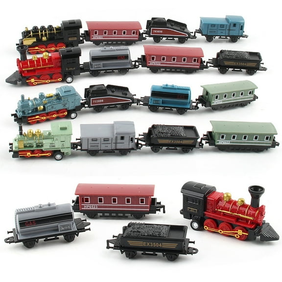 Simulation Steam Train Toy Kit Pull Back Simulation Steam Train Model Toys for Boys Girls Gift