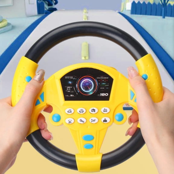 Simulation Steering Wheel Toy for Ki*ds - Pretend Driving Play with Black and Pink Color Options, Interactive Role Playing Game for Toddlers 3 and Up