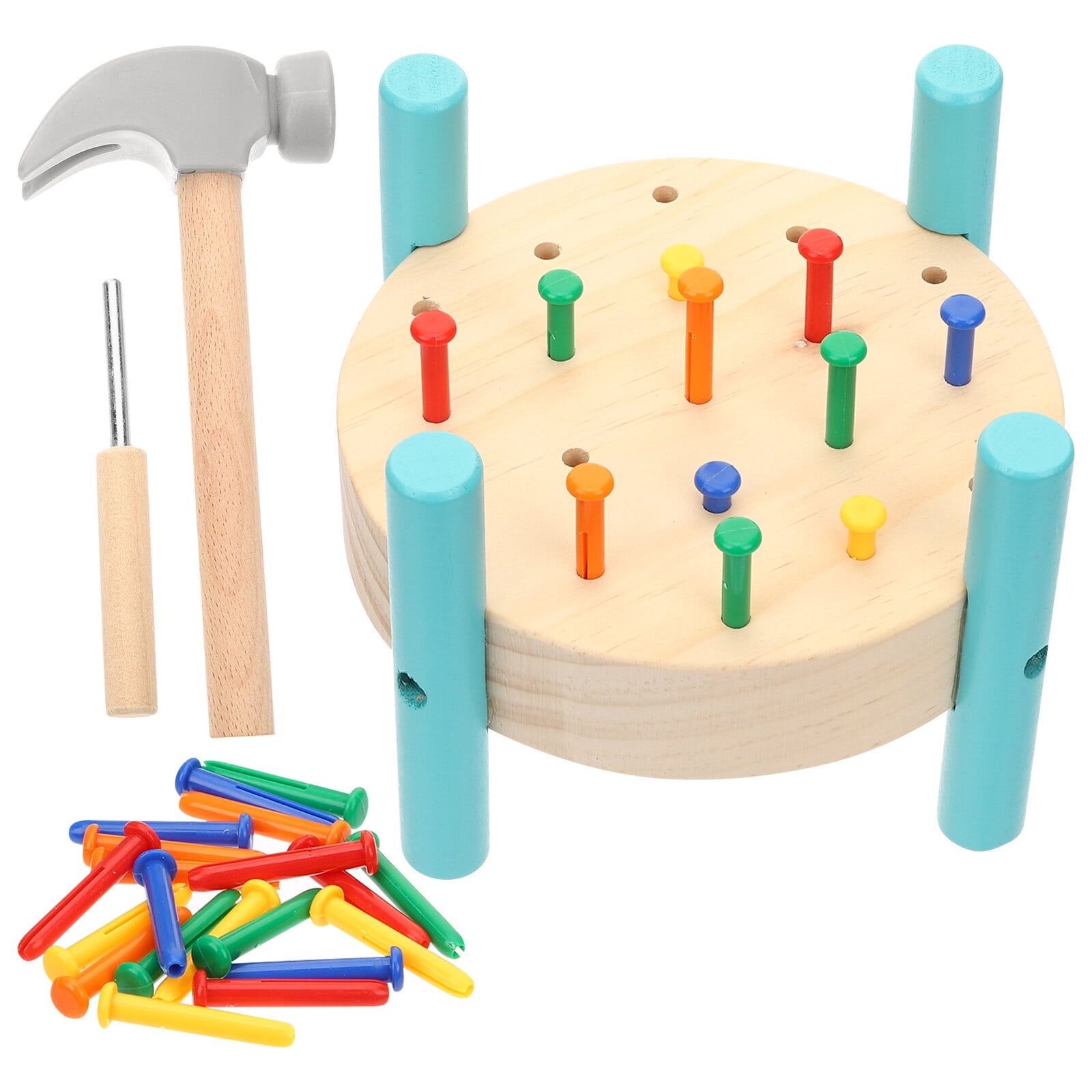 Simulation Tapping Game Interactive Nailing Table Toy Desktop Toys Hammer Workbench Wooden