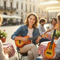 Simulation Touch Music Electric Guitar Ukulele Educational Children Early Childhood Guitar Toys for Kids Ages 5 , 22in