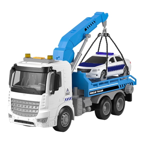 Simulation Trailer Engineering Tractor With Sound Lights Flatbed Transport Toy Car For Kids 30Cm