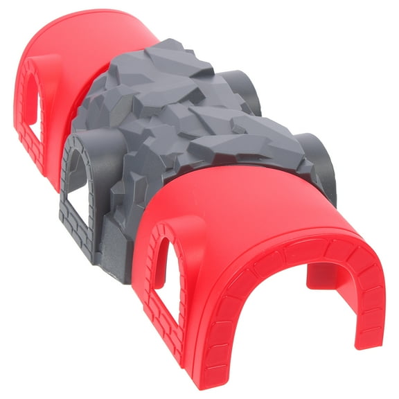 FRCOLOR Red Plastic Train Tunnel Toy for Kids with Realistic Details and Design 4.5 inches
