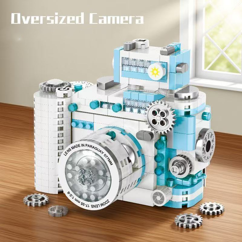 Camerawindow Block Simulation Trendy Mechanical Single-shot Retro Camera Building Blocks ...