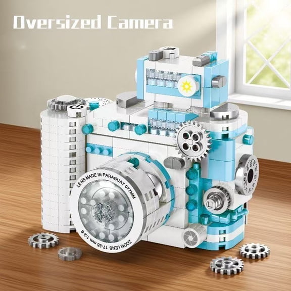 Simulation Trendy Mechanical Single-shot Retro Camera Building Blocks Assembled Figures Children's Toys Model Ornaments Gifts