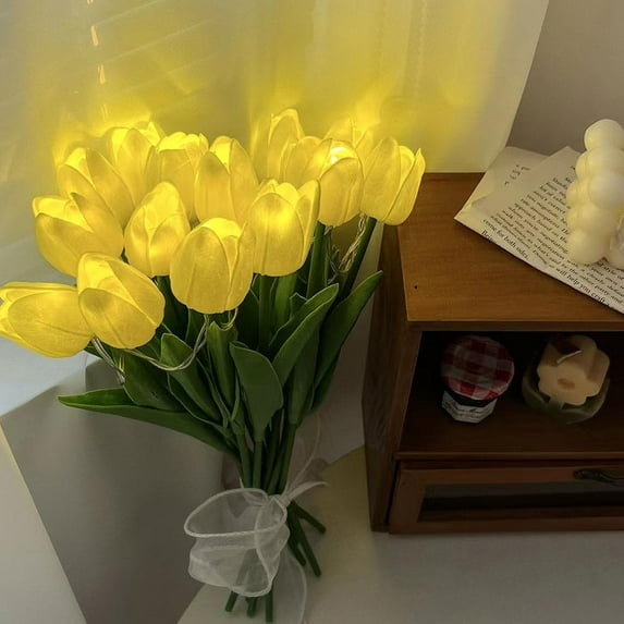Simulation Tulip Flower Night Light – Romantic LED Forever Flower Gift, Tabletop Decorative for Valentine’s Day, Bedroom Decor