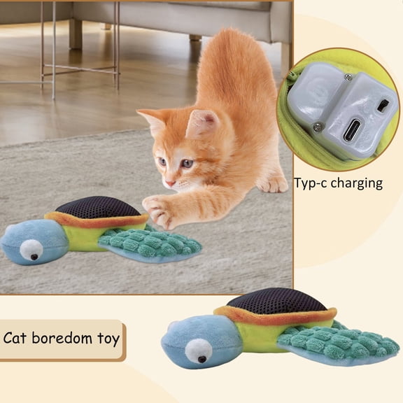 Simulation Turtle Electric Toy for Cats, Intelligent and Self-Entertaining, Promotes Play and Fun, Ideal for Christmas Parties-1