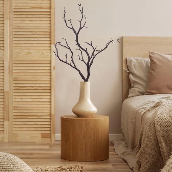 Simulation Twig Branch Decor 35cm Plastic Bendable Stem for Easter Egg Hanging Photo Frame Wall Art Living Room,Brown,Plastic