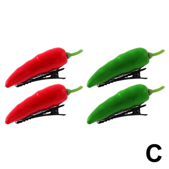 Simulation Vegetable Hairpin Bangs Side Barrettes Red Peppers Green Bangs Chili N3X2 Ornaments Clip Hairpins Headdress