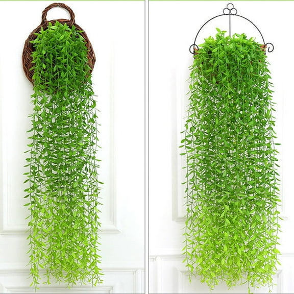 Simulation Willows Leaf Rattan Plants Plastic Leaf Fake Flower Indoor Living Room Wall Hanging Ceiling Dangling Green Decorative Weeping Willows