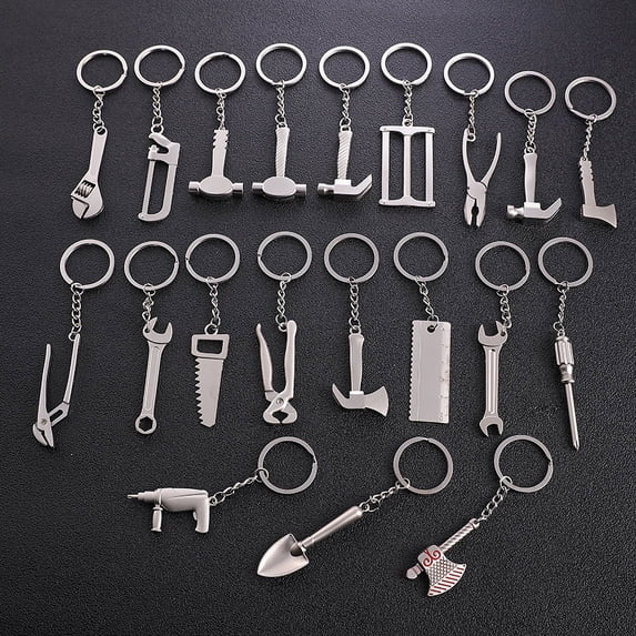 Simulation adjustable wrench key chain practical metal wrench pliers key pendant creative men's key small gift - style:Ruler;