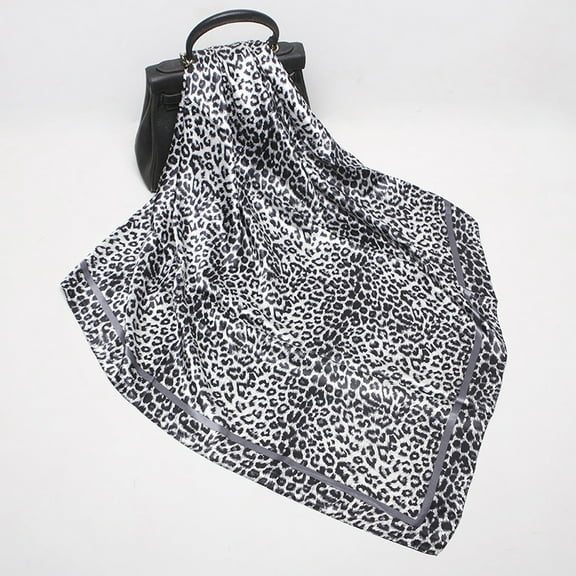 Simulation silk scarf female satin square scarf leopard Europe and the United States scarf package head scarf
