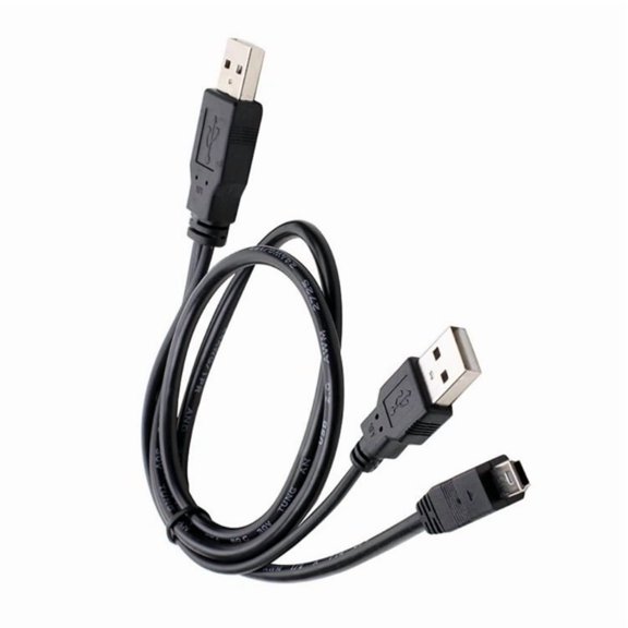 Simultaneous Data Y Splitter USB A Male2.0 To Mini 5Pin Cable For Digital Storage 0.5m / 19.69in Long USB Splitter