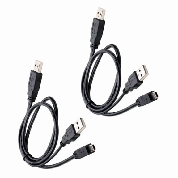 Simultaneous Data Y Splitter USB A Male2.0 To Mini 5Pin Cable For Digital Storage 0.5m / 19.69in Long USB Splitter