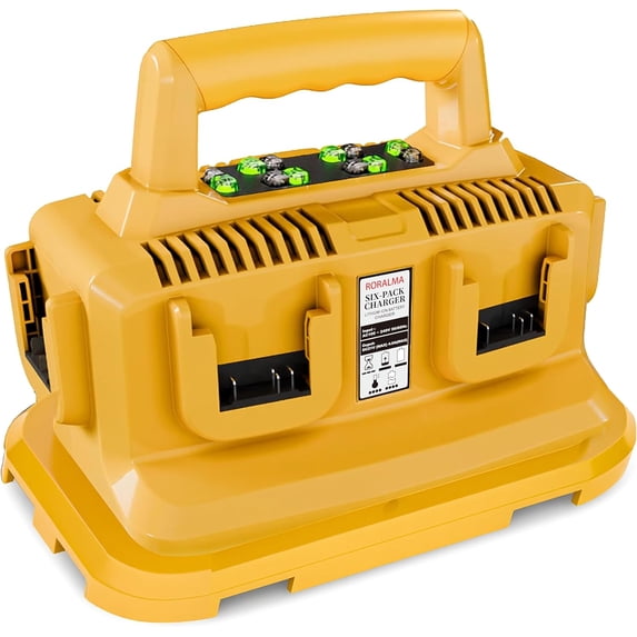 【Simultaneously Charging】 6-Port Fast Charging Station for De*walt 20V/60V Battery,Replacement for DCB104, DCB102, DCB112, DCB117, DCB118 Charger