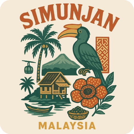 Simunjan Malaysia Keepsakes Souvenir Vinyl Sticker – Destination Travel Keepsake Collectible (4-Inches Wide)
