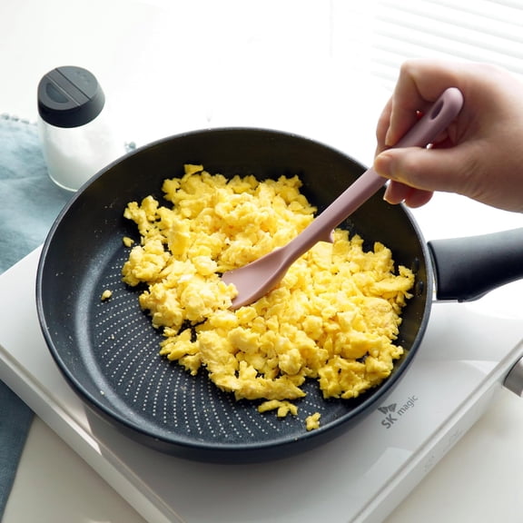 Simvola Platinum Silicone Mini Spatula Set, 3-Piece Spoonula & Jar Scraper for Baking Mixing Stir Fry Nonstick Safe Sit-Up Design  Made in Korea