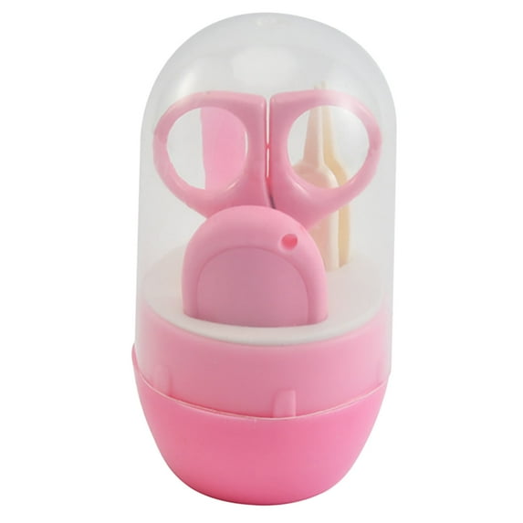 Simyoung 4PCS Baby Nail Scissors Set Cute Nail Clippers Trimmer Newborn Baby Nail Safety Scissors Nail Care Suit Baby Care Pink