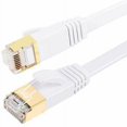 thumbnail image 1 of Simyoung Cat 7 Ethernet Cables 3FT, Premium Flat CAT7 Double Shielded 10 Gigabit 600MHz Ethernet Patch Cable for Modem Router LAN Network, Gold Plated Shielded RJ45 Connectors - White, 1 of 3
