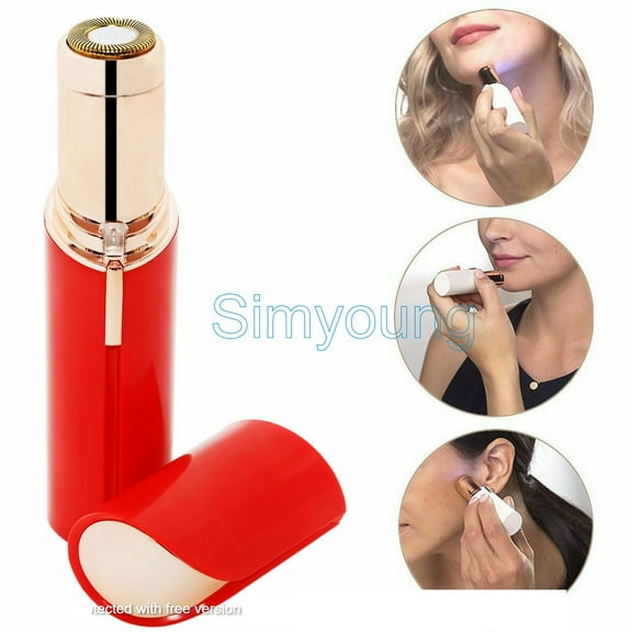 Simyoung Facial Hair Remover for Women As Seen on TV Painless Shaver Electric Hair Removal Device for Face Lips Brows Trimmer Razor Hair Remover Eyebrow Epilator RED