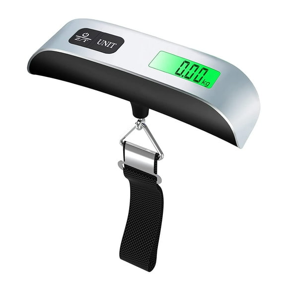 Simyoung Luggage Scale 110 Lb Digital Luggage Scale Stainless Steel Hanging Handheld Travel Scale with Tare Function Silver Mountdog