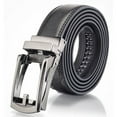 thumbnail image 1 of Simyoung Men's Comfort Genuine Leather Ratchet Dress Belt with Automatic Click Buckle ( Black), 1 of 2