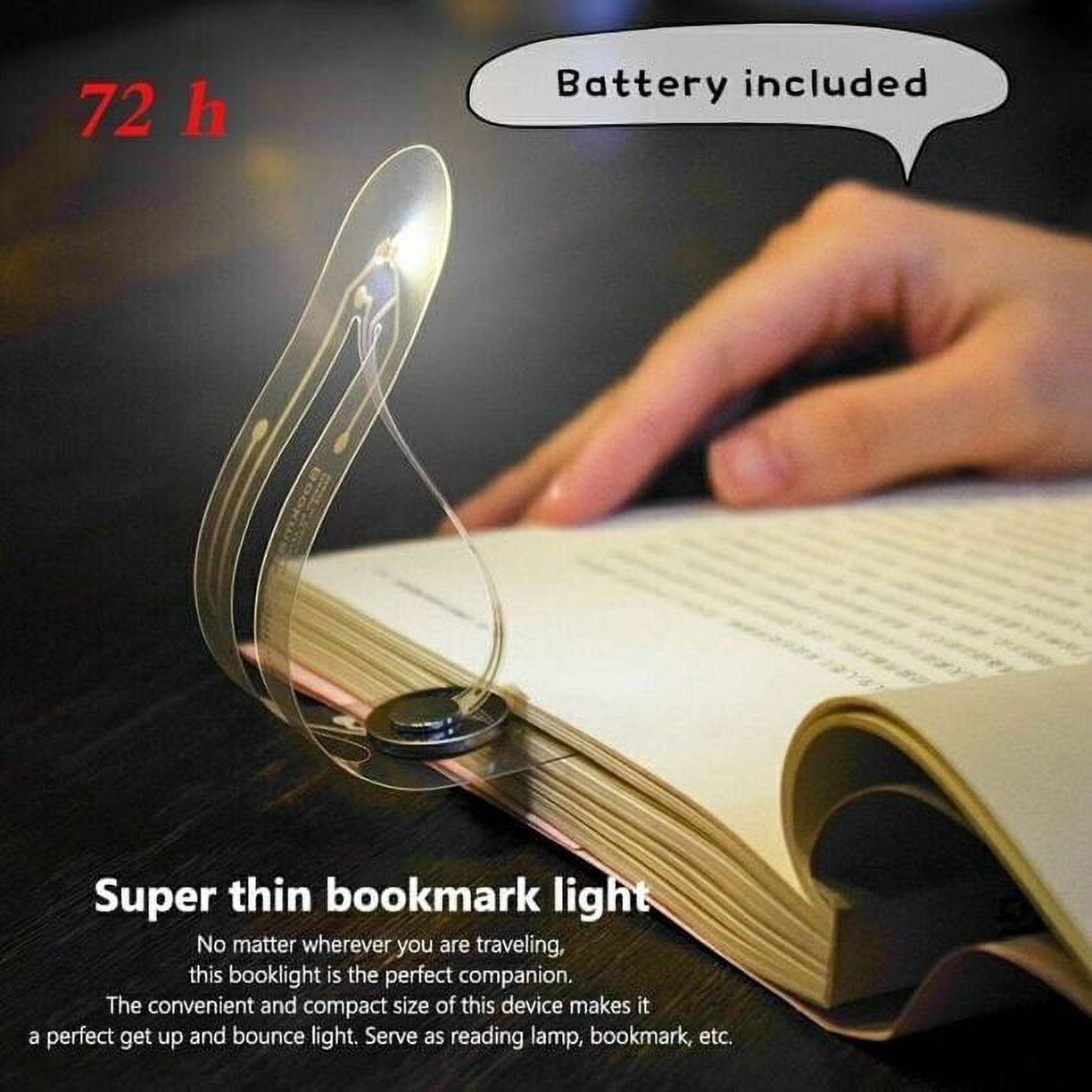 Simyoung Mini Book Light Ultra Bright Bookmark Night Lamp Flexible LED Book Reading Light Bedroom - image 1 of 5