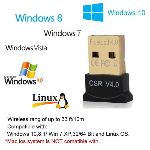 Simyoung Mini USB Bluetooth CSR 4.0 3.0 Adapter Dongle Windows 7 8 10 PC Laptop US SELLER