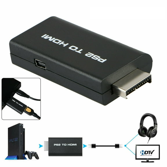 Simyoung PS2 to HDMI Audio Video Cable Converter Adapter with 3.5mm Audio Output Monitor