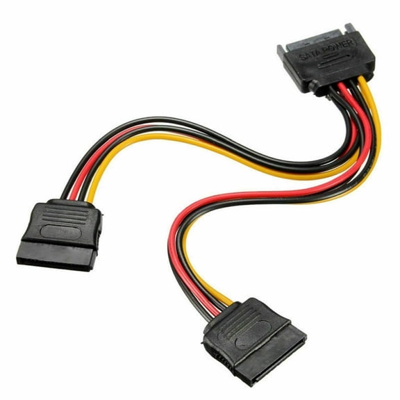 Simyoung SATA Power 15-pin Y-Splitter Cable Adapter Male to Female for HDD Hard Drive