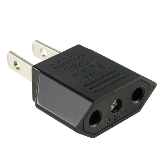 Simyoung EU to US Travel Charger Adapter Plug, Power Converter, Black