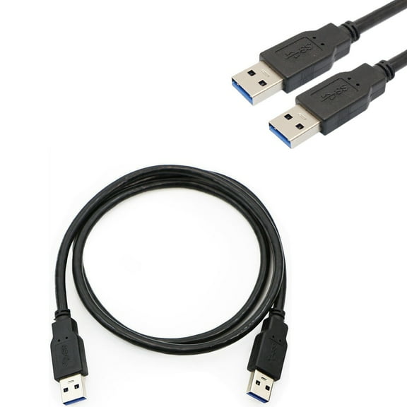 Simyoung USB 3.0 Type A Male to Male M/M Cable 28 AWG 5.0 Gbps Data Transfer Sync Charge Cord Black 3FT 1M