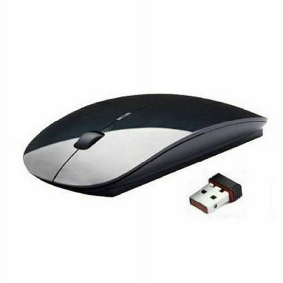 Simyoung Ultra Slim Optical 2.4G Wireless Mouse Mice Portable Ergonomically DPI Adjustable 3D USB Receiver for Laptops Computers Black