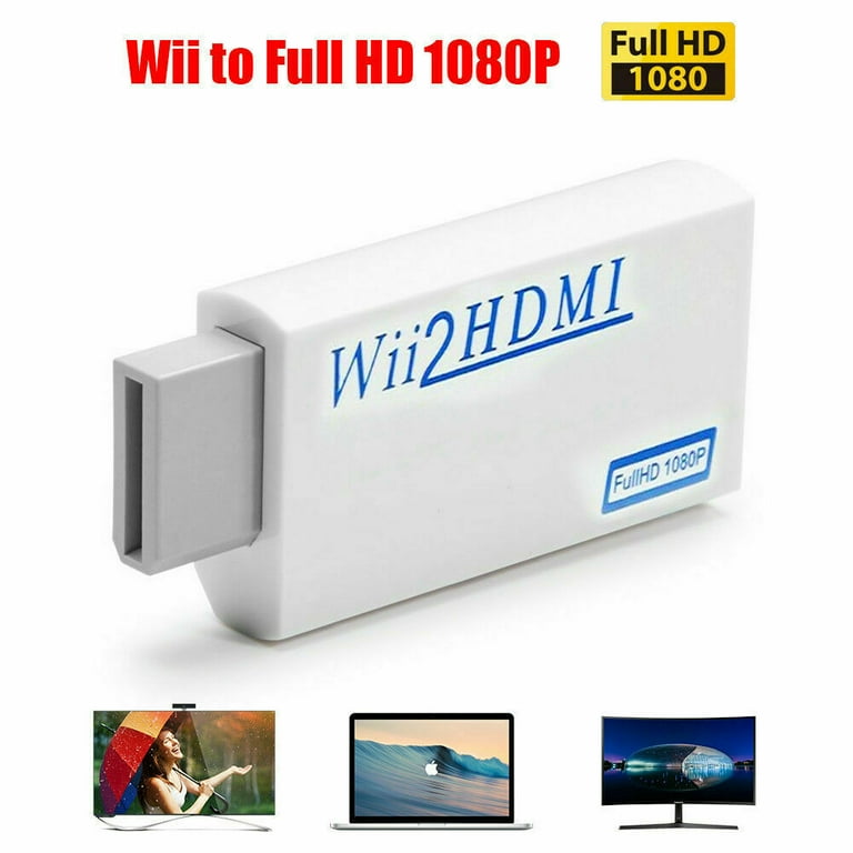 Wii to HDMI Wii 2 HDMI Full HD Portable Converter Adapter 3.5mm Audio Out 