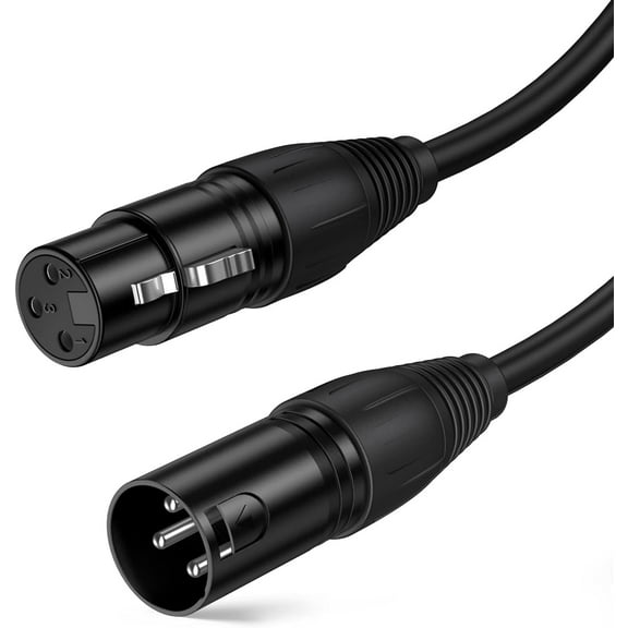 Simyoung XLR Male to Female Microphone Cable Balanced 3 Pin Mic Connector Extension Cable Cord 5FT Black