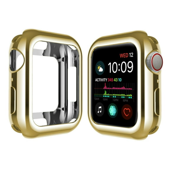 Simyoung iWatch Case 44mm Series 6 Screen Protector for Apple Watch All Around Protective Case High Definition Clear Ultra-Thin Cover - Gold