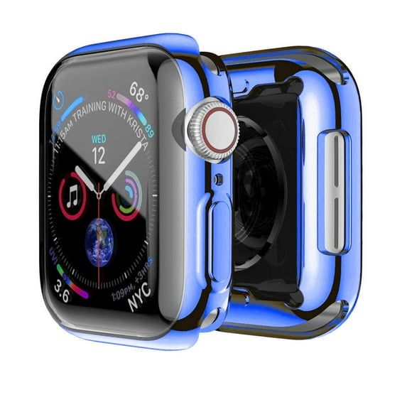 Simyoung iWatch Case 44mm Series 6 Screen Protector for Apple Watch S6 All Around Protective Case High Definition Clear Ultra-Thin Cover - Blue