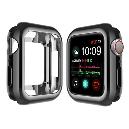 Simyoung iWatch Case Series 4 Screen Protector 44mm for Apple Watch All Around Protective Case High Definition Clear Ultra-Thin Cover - Black