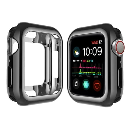 Simyoung iWatch Case Series 6 Screen Protector 44mm for Apple Watch All Around Protective Case High Definition Clear Ultra-Thin Cover - Black